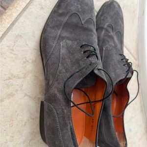 Santoni Charcoal Suede size 12 US Men's Oxfords